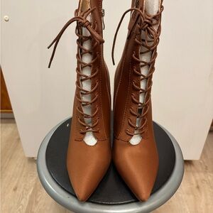 Brown Lace-Up Women's Shoes